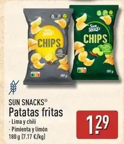 ALDI Sun snacks - patatas fritas lima y chili oferta