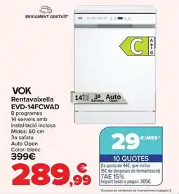 Carrefour Vok - lavavajillas evd-14fcwad oferta