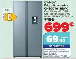 Carrefour Candy - frigorífico americano cnsq2t918ewx oferta