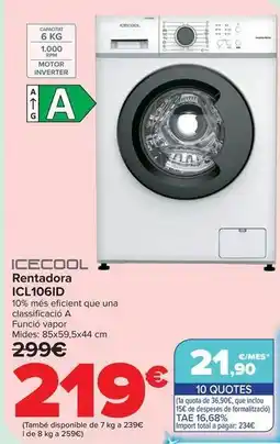 Carrefour Icecool - lavadora icl106id oferta