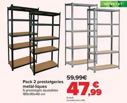 Carrefour Pack 2 estanterías metalicas oferta