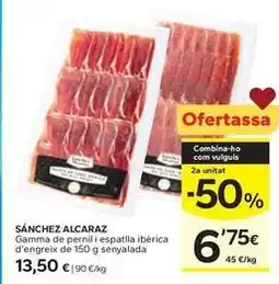 Caprabo Sánchez alcaraz - gamma de pernil i espatlla iberica oferta