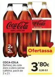 Caprabo Coca-cola - refresc de cola zero o zero sense cafeina oferta
