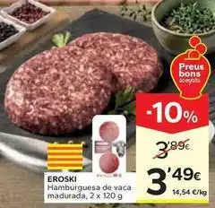 Caprabo Eroski - hamburguesa de vaca madurada oferta