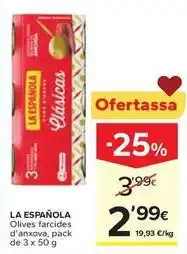 Caprabo La española - olives farcides d'anxova oferta