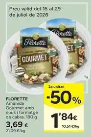 Caprabo Florette - amanida gourmet amb nous i formatge de cabra oferta