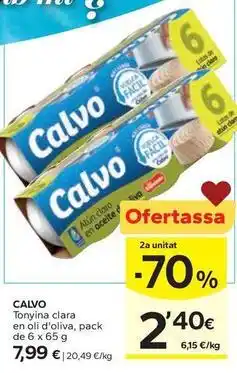 Caprabo Calvo - tonyina clara en oli d oliva oferta