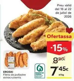 Caprabo Eroski - filets de pollastre extracruixents oferta