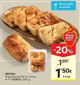 Caprabo Eroski - napolitanes 19% crema oferta