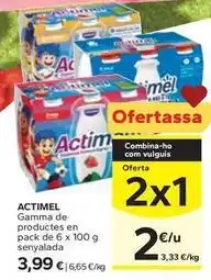 Caprabo Actimel - gamma de productes en pack senyalada oferta