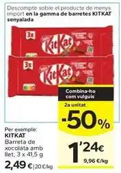 Caprabo Kit kat - barreta de xocolata amb llet oferta