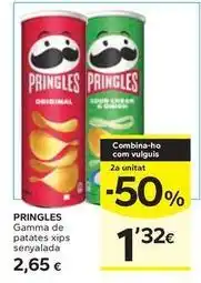Caprabo Pringles - gamma de patates xips senyalada oferta