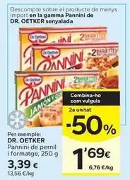 Caprabo Dr oetker - pannini de pernil i formatge oferta