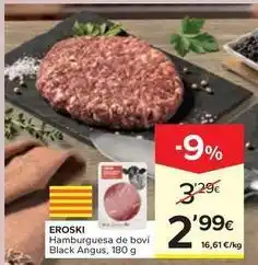 Caprabo Eroski - hamburguesa de bovi black angus oferta