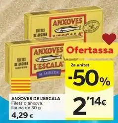 Caprabo Anxoves de l'escala - filets d'anxova oferta