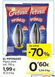 Caprabo Grefusa - el piponazo pipes amb sal oferta