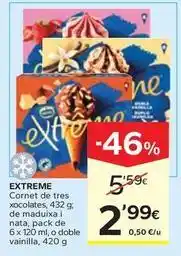 Caprabo Extreme - cornet de tres xocolates oferta