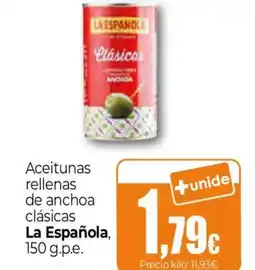 Unide Supermercados La Española, Aceitunas rellenas de anchoa Clásicas oferta