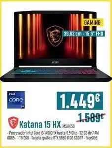 PCBox Msi - katana 15 hx oferta