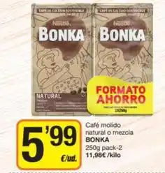 Economy Cash Bonka - café molido natural o mezcla oferta
