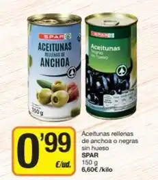 Economy Cash Spar - aceitunas rellenas de anchoa o negras sin hueso oferta