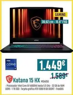 Beep Msi - katana 15 hx oferta