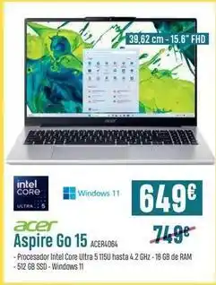 Beep Acer - aspire go 15 oferta