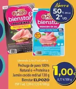 SPAR Lanzarote El pozo - pechuga de pavo 100% natural o + proteína o jamon cocido red/sal oferta
