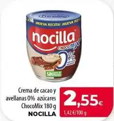 SPAR Lanzarote Nocilla - crema de cacao y avellanas 0% azucares chocomix oferta