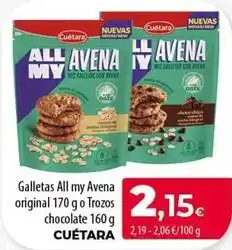 SPAR Lanzarote Cuétara - galletas all my avena original o trozos chocolate oferta