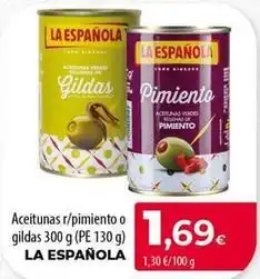 SPAR Lanzarote La española - aceitunas r/pimiento o gildas oferta