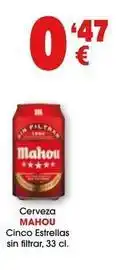 TOP Cash & Carry Mahou - cerveza cinco estrellas sin filtra oferta