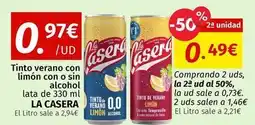 Maskom Supermercados La casera - tinto verano con limon con o sin alcohol oferta