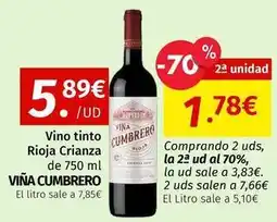 Maskom Supermercados Viña cumbrero - vino tinto rioja crianza oferta