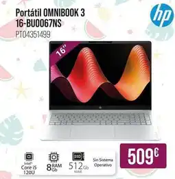 MR Micro Hp - portátil omnibook 3 16-bu0067ns oferta