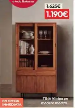 Muebles La Fábrica Tina vitrinca en madera maciza oferta