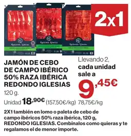 Supercor Jamón de cebo de campo ibérico 50% raza ibérica redondo iglesias oferta