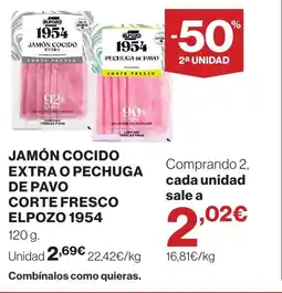 Supercor ELPOZO 1954 Jamón cocido extra o pechuga de pavo corte fresco oferta