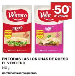 Supercor EL VENTERO En todas las lonchas de queso oferta