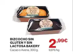 Supercor Bizcocho sin gluten y sin lactosa bakery oferta