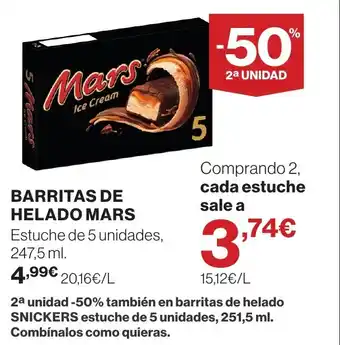 Supercor MARS Barritas de helado oferta