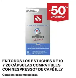 Supercor ILLY En todos los estuches de 10 y 20 cápsulas compatibles con nespresso de café oferta