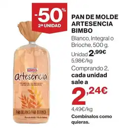 Supercor BIMBO Pan de molde artesencia oferta