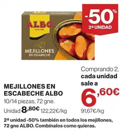 Supercor ALBO Mejillones en escabeche oferta
