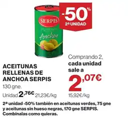 Supercor SERPIS Aceitunas rellenas de anchoa oferta