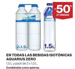 Supercor AQUARIUS En todas las bebidas isotónicas zero oferta