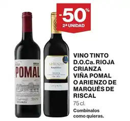 Supercor Vino tinto d.o.ca. rioja crianza viña pomal o arienzo de marqués de riscal oferta