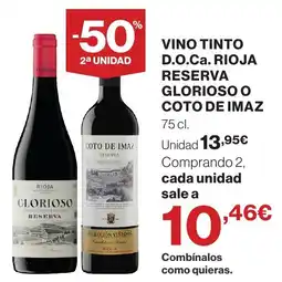Supercor Vino tinto d.o.ca. rioja reserva glorioso o coto de imaz oferta
