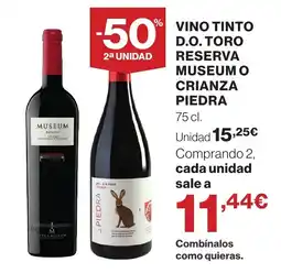 Supercor Vino tinto d.o. toro reserva museum o crianza piedra oferta
