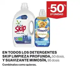 Supercor SKIP y MIMOSÍN En todos los detergentes limpieza profunda, y suavizante oferta